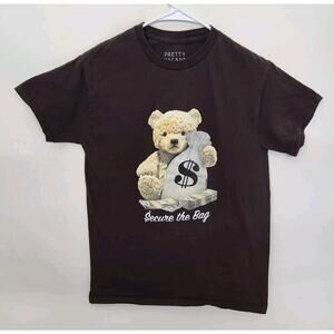 Pretty Vacant Brand Secure The Bag Teddy Bear T-shirt Adult Small Brown 1090